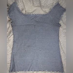 Striped off the shoulder shirt